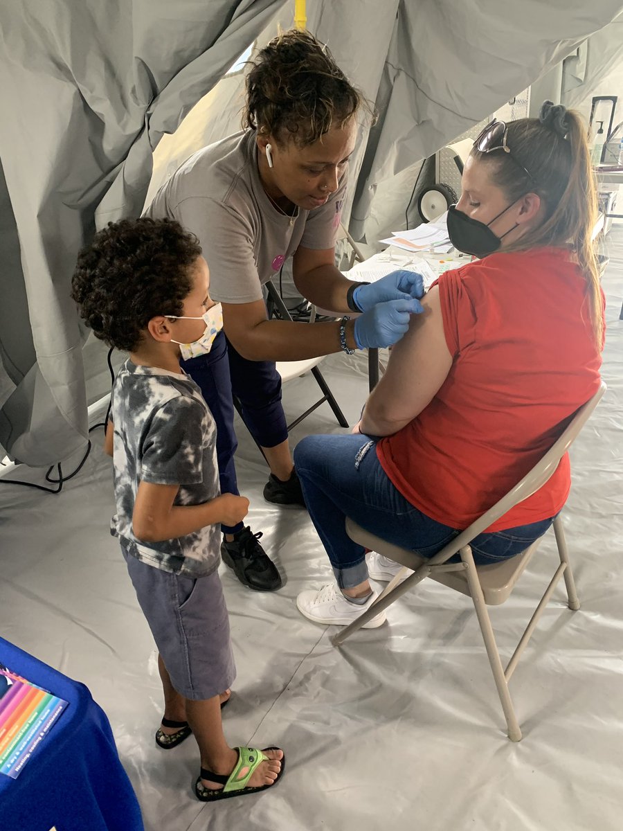 There is still time! The <a href="/KCMOHealthDept/">KCMO Health Dept</a> team is out at Swope Park until 3pm offering FREE back to school immunizations, COVID vaccinations, and blood lead testing! Stop by and say hi! #publichealth #operationbackpack