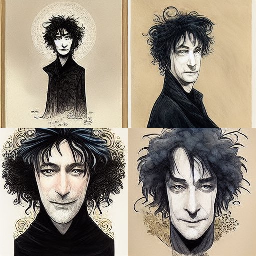 Insane! Just used <a href="/midjourney/">Midjourney</a> AI to create <a href="/neilhimself/">Neil Gaiman</a> as #Sandman in the style of <a href="/chrisriddell50/">chris riddell</a> - I didn’t put pen to paper, I just told AI what to do? 🤯 (obvs not a touch on Chris’ work but wow)