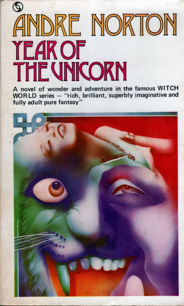 Ranaroth2's tweet photo. Andre Norton, Year of the Unicorn, Tandem, 1970. Cover: Philip Castle. High Hallack series no. 2. #BookCover #AndreNorton #PhilipCastle #Tandem #year #unicorn #HighHallack https://t.co/Spop8NNgGM