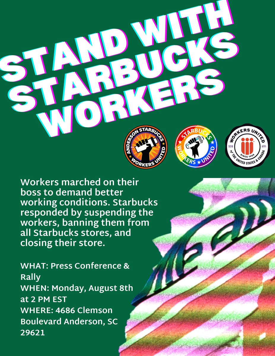 JOIN ANDERSON, SC WORKERS ON MONDAY!!!