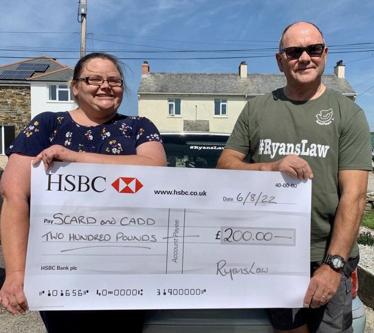 MarkSaltern's tweet photo. Over 150 additional #RyansLaw car stickers sold across the UK. £200 donated to @roadvictims SCARD &amp; CADD charity, who have helped &amp; supported the family &amp; many other families across the UK 🙏 #charity #donation #support #roadcrime https://t.co/A78MAdxKVJ