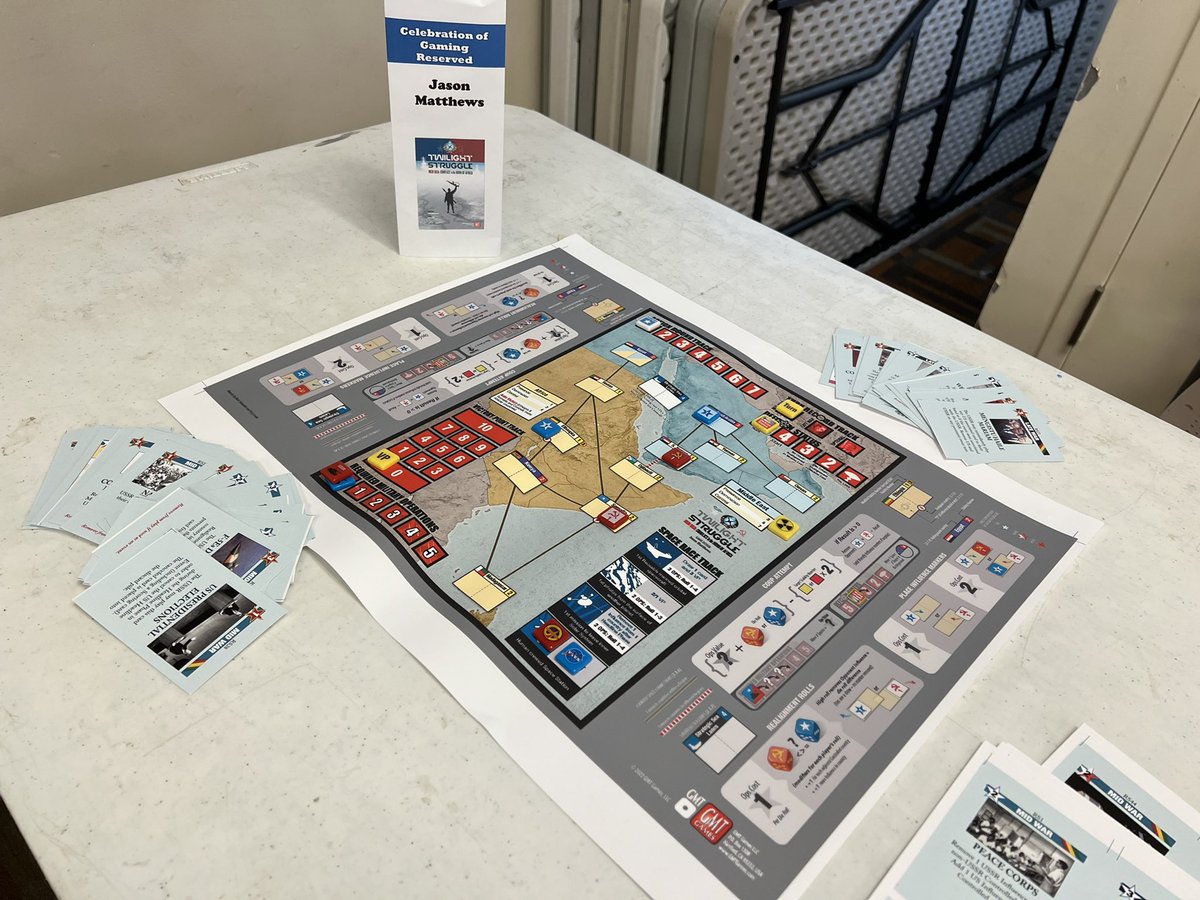 JasonDCMatthews's tweet photo. Demos of Twilight Struggle Red Sea (note Terry’s fantastic final art) at Labyrinth’s Celebration of Gaming @labyrinthdc @gmtgames #TSRedSea https://t.co/TVQQ0jw5pU