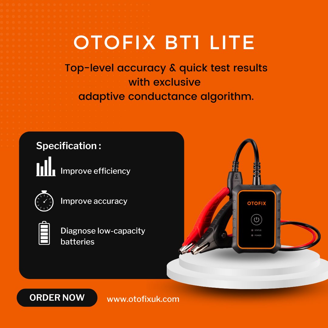 Otofix_uk's tweet photo. BT1 Lite is a wireless battery and electrical systems tester controlled by the Battery Tester APP.

https://t.co/vvZcpvCPEc

#otofix #otofixd1 #otofixuk #otofixbt1 #otofixim1 #hardware #diagnosis #obd2scanner #obd2
#vw #bmw #vin #immo #epb #cloudsolutions #autel #carbatterytester https://t.co/0dEzz0wgJM
