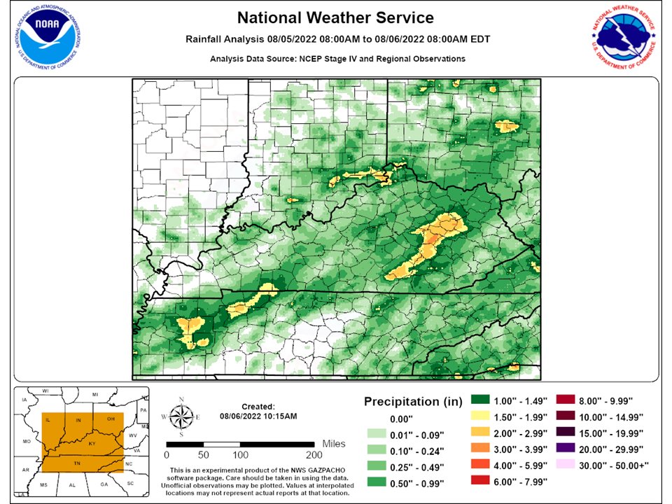 NWS Louisville on Twitter "24 hour rainfall totals from 8am EDT August