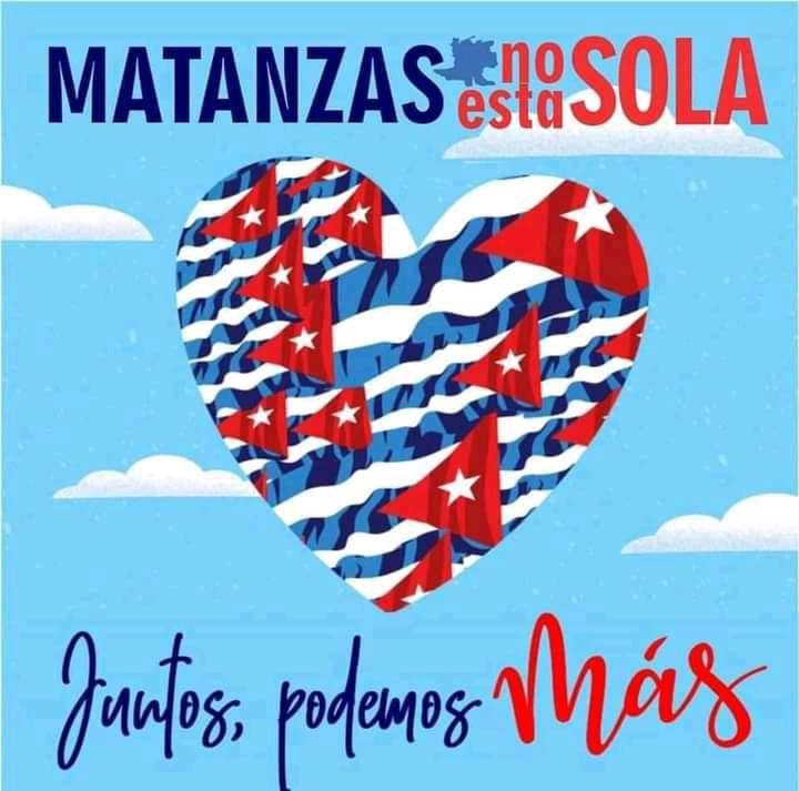 Todo mi apoyo fuerza y cariño Para MATANZAS. No hay adversidad que no se pueda vencer.