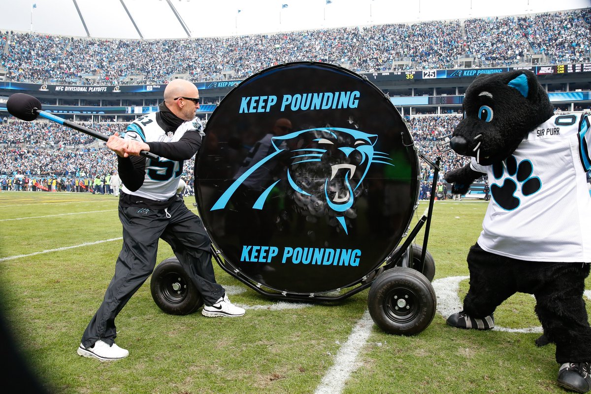 NFL's tweet image. “Keep Pounding. On Offense. On Defense. On Special Teams. On Every. Single. Play.”

The @Panthers will always #KeepPounding for Sam Mills. 💙🖤

📺: #PFHOF22 Enshrinement – 12pm ET on @nflnetwork