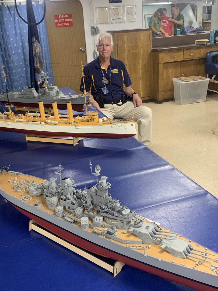 BattleshipNJ's tweet photo. Watch models being made, get tips on model making and see over 100 completed model ships aboard the @BattleshipNJ today, Sat., Aug. 6. We also have live pirate music and gun salutes. It’s #ModelCon with the Philadelphia Ship Model Society. https://t.co/tU5rNYDB6E
