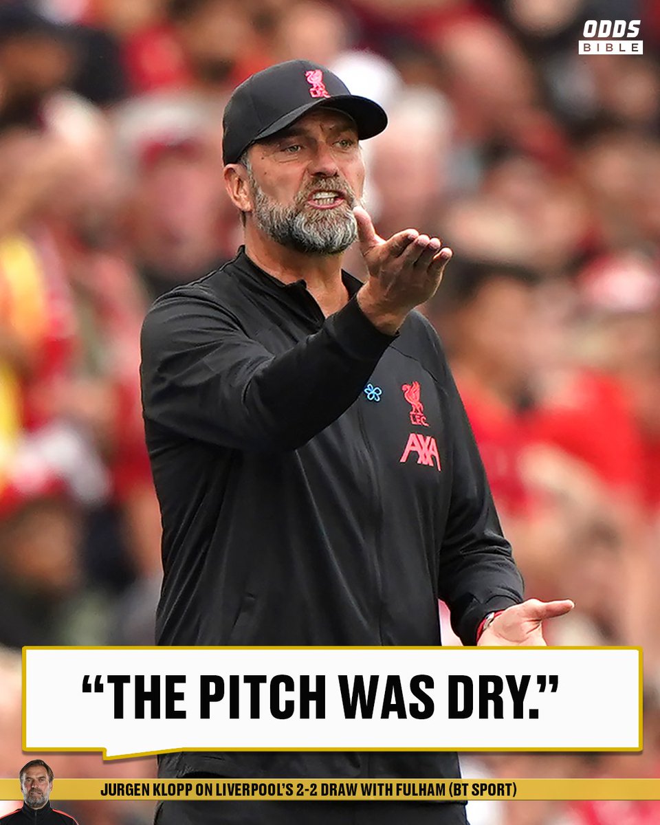 ODDSbible's tweet photo. It's matchday 1 and the first Jurgen Klopp excuse of the season is... 👀😂 https://t.co/OX5t9BAeyA