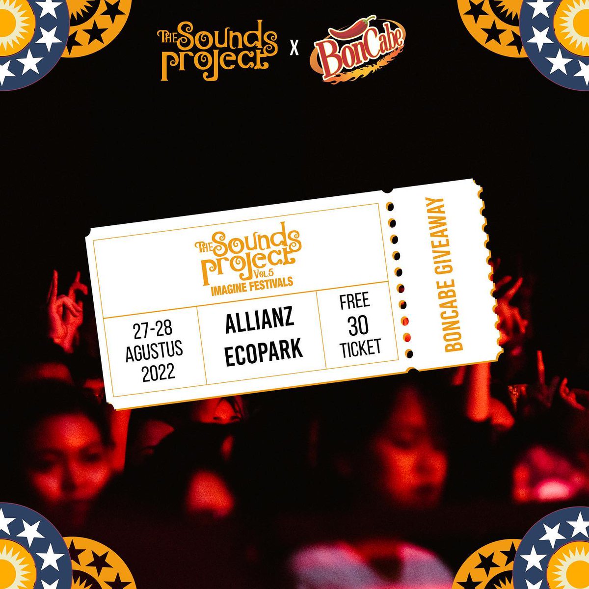 soundsproject_'s tweet photo. GIVEAWAY ALERT!

Masih belum punya tiket juga? @BonCabe mau bagi-bagi 30 tiket gratis (15 day 1 &amp; 15 day 2) nih!

Kunjungi instagram @officialboncabe untuk info lebih lanjut mengenai giveaway.

#BonCabeXTheSoundsProject
#ImagineFestivals
#TheSoundsProject
#7YearsStrong https://t.co/ncMhRzkJ7U