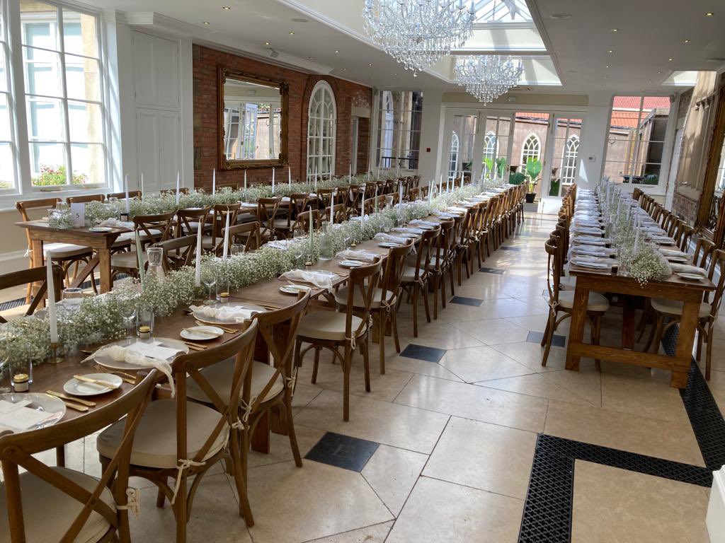 HCelebrationH's tweet photo. Perfect partnerships @CGCEventMarquee @goldsborohall @HCelebrationH #wedding #tablehire #chairhire https://t.co/IaAL5YFX7W