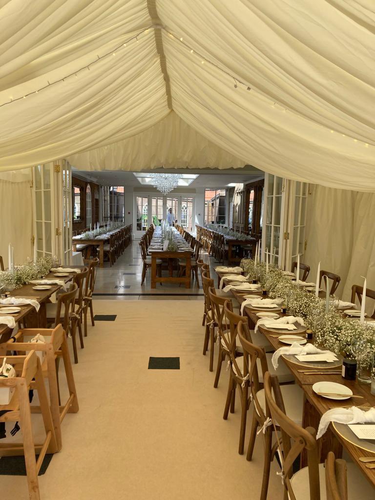 HCelebrationH's tweet photo. Perfect partnerships @CGCEventMarquee @goldsborohall @HCelebrationH #wedding #tablehire #chairhire https://t.co/IaAL5YFX7W