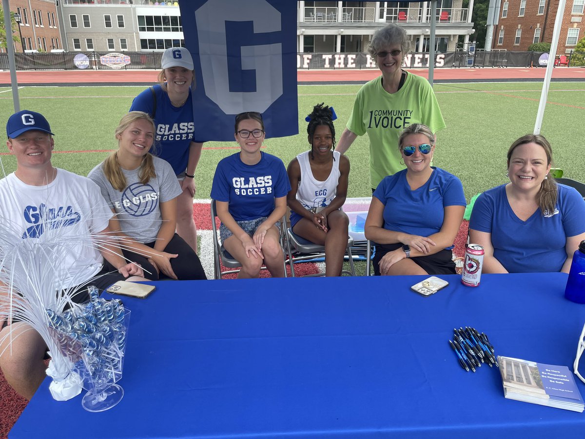 REFlaugher's tweet photo. Just hanging out with a few friends today at the annual back to school celebration. Thank you @lynchburg for hosting us and thank you athletes for being here today. @ecgathletics @MsJBarger  #Hilltoppers https://t.co/UQR4HdC8iD
