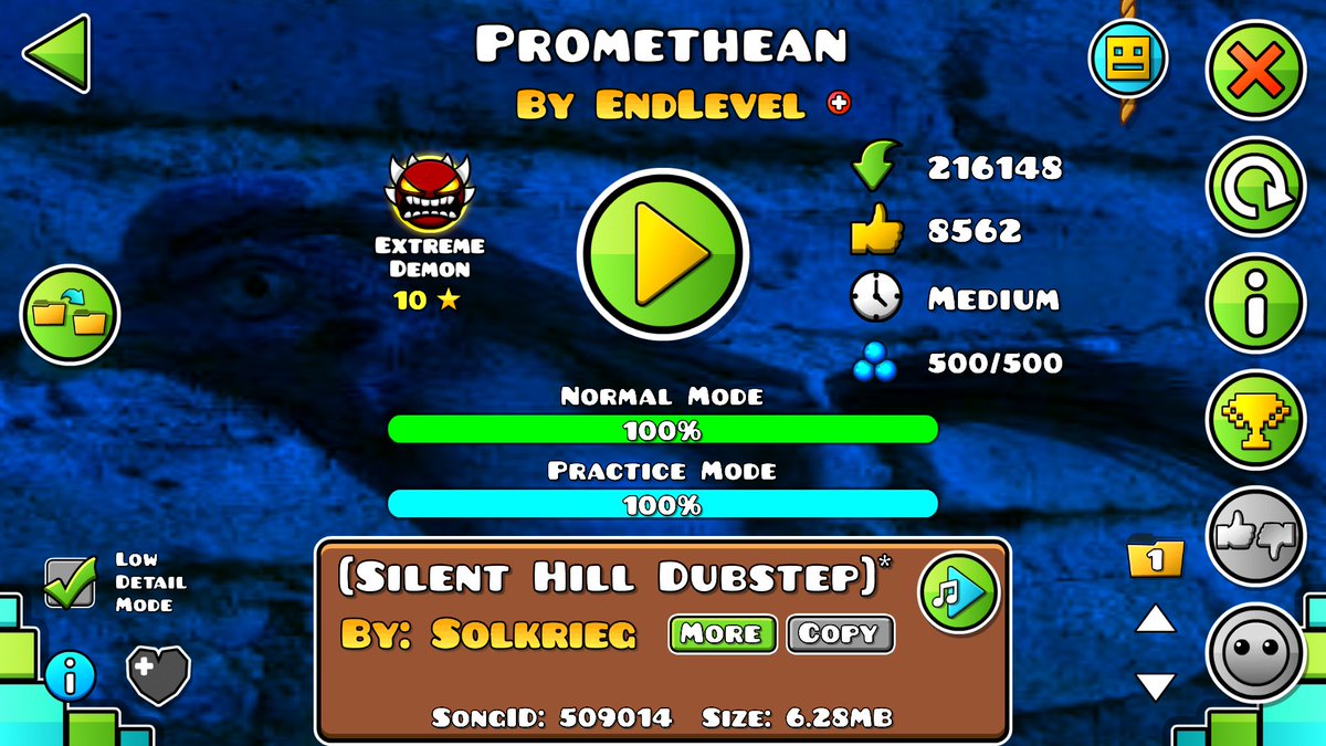 skycrablol's tweet image. Promethean 100% [NEW HARDEST] 22,8k attempts!