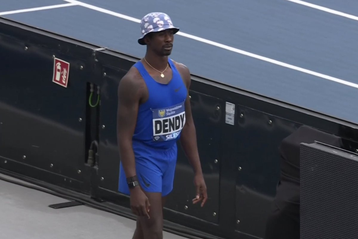 🚨ATTENTION🚨
 
Marquis Dendy is jumping in a bucket hat. He is JUMPING in a BUCKET HAT. #PolandDL