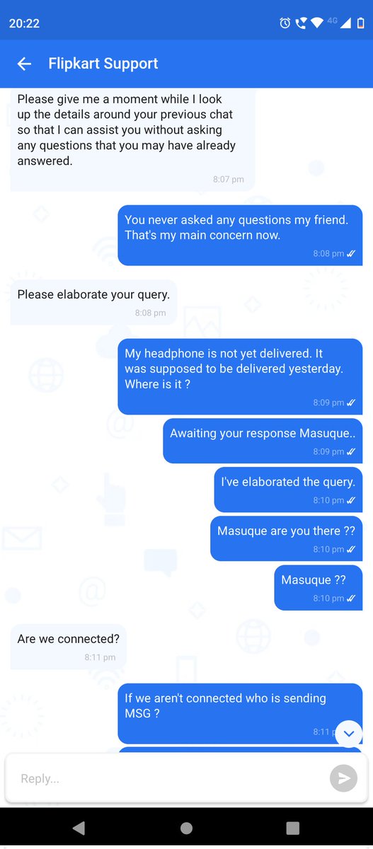 GocoolMenon's tweet photo. Such a pathetic service from #FlipkartAtYourService  #flipkartsupport #flipkartchat Agent Masuque such a horrible agent. They took 1hr 30 mins to check where the order is &amp; no info received. https://t.co/yI5MDA5ouh