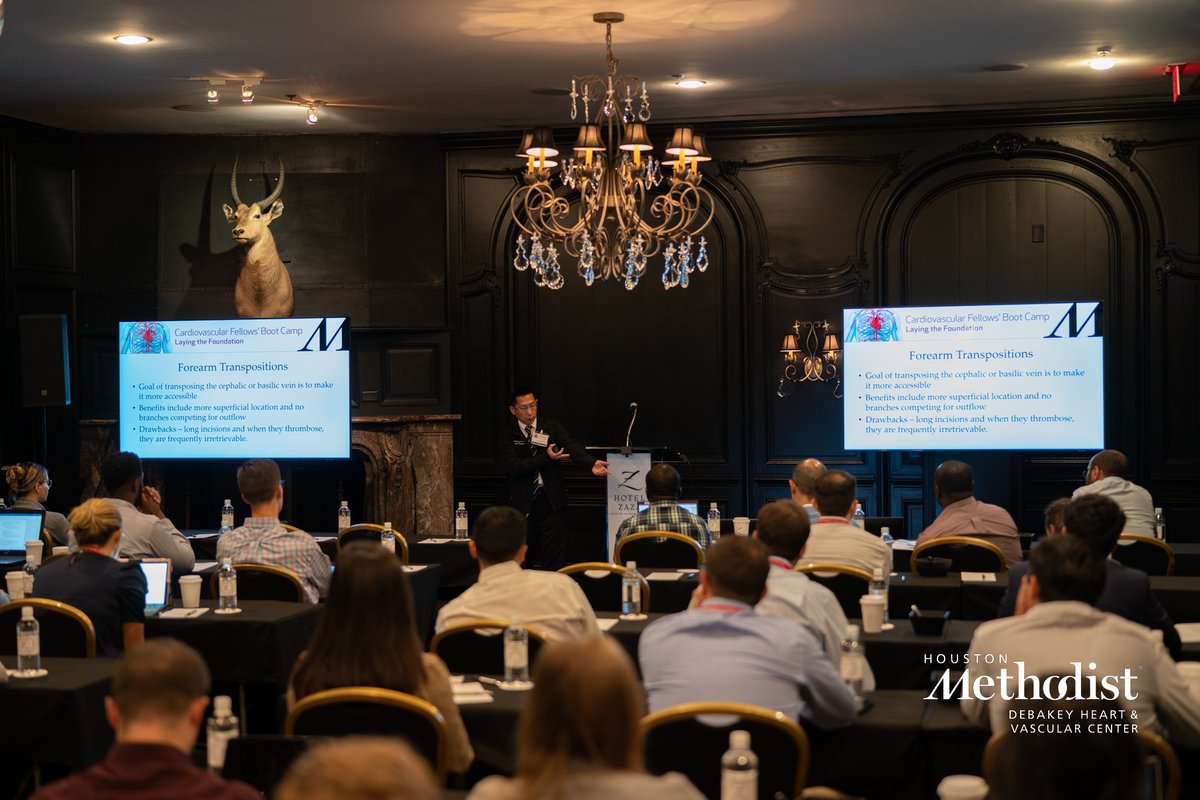 DeBakeyCVedu's tweet photo. โThe chapter you are learning today is going to save someoneโs life tomorrow." Day 2 is up and running here at @ZaZaHouston @HMHCardioFellow @VascularSVS @HMethodistGME @HMSurgery #CVBOOTCAMP2022
#HCLDR #HCSM #MedEd #CardiologyFellows #VascularFellows https://t.co/f55VgcT9c6