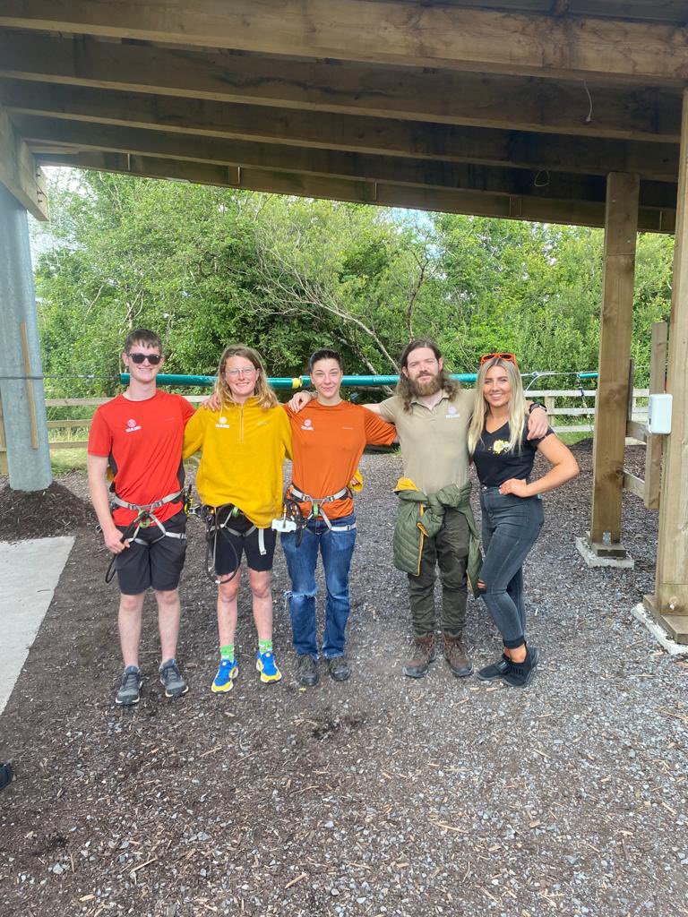 The iRadio iTeam with Kevin Egan cars are having a fabulous day here in Galway ☀️🧗‍♀️😃 @WildlandsGalway will open 14 luxury cabins in Autumn 2022, many of which will be perfect for families & groups!!!