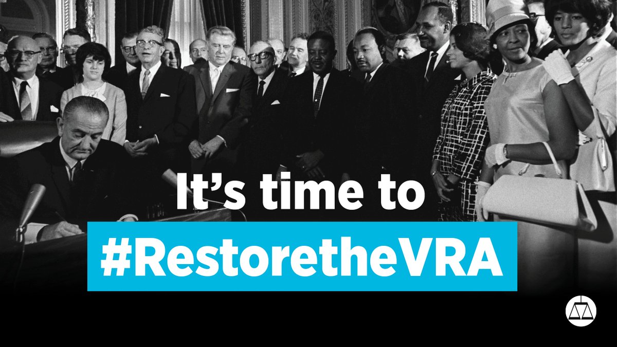 The Voting Rights Act of 1965 is one of the most important and successful civil rights statutes ever enacted. It's past time for Congress to restore and strengthen it. #RestoreTheVRA #VRA57