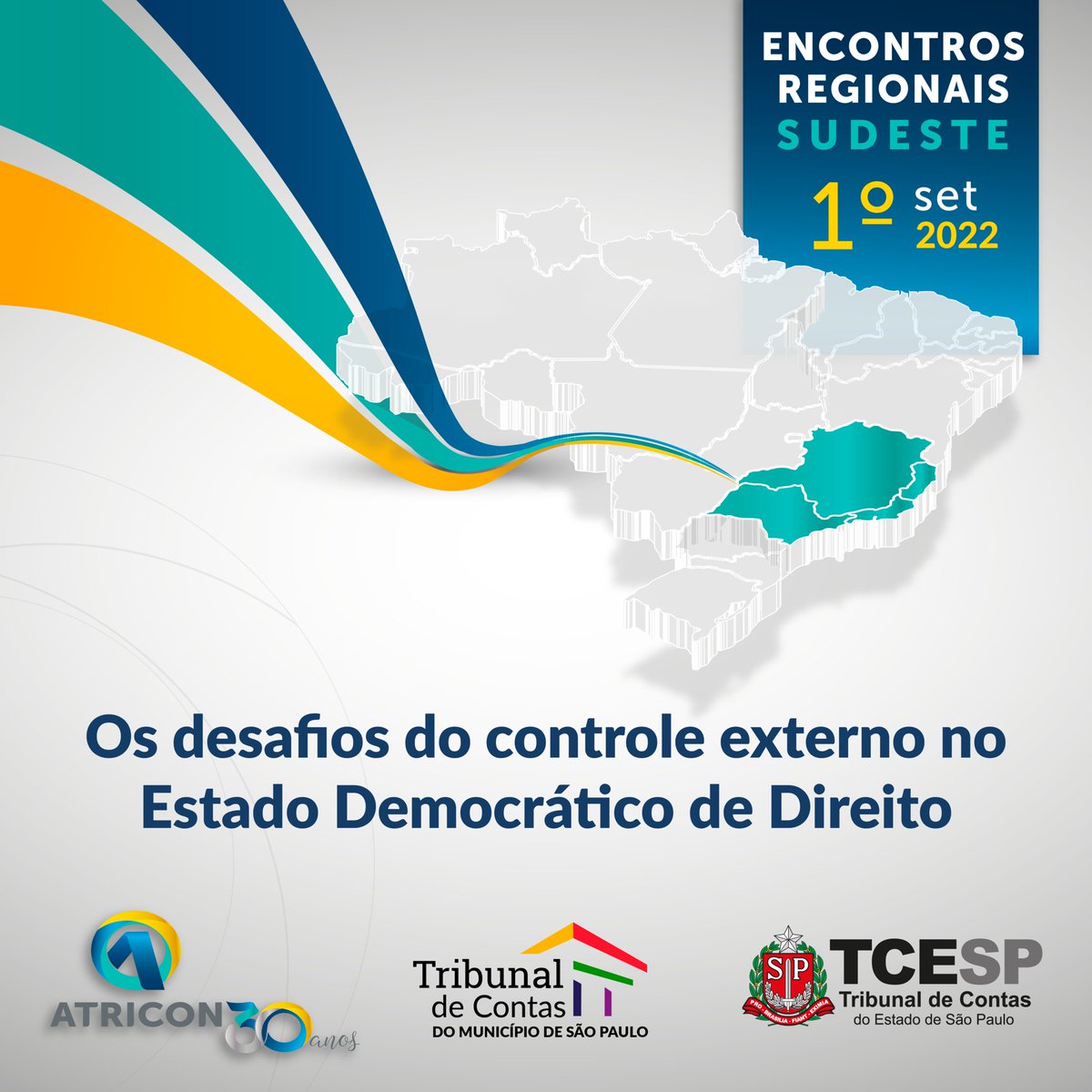 TCESP's tweet photo. 📣 O TCESP sediará, no dia 1º de setembro, no Auditório Nobre, na Capital, encontro com integrantes de Tribunais da região Sudeste.

Acesse a programação: https://t.co/lRCG2aUQ05 📌

#Evento #Atricon https://t.co/QJlYSx62Ix