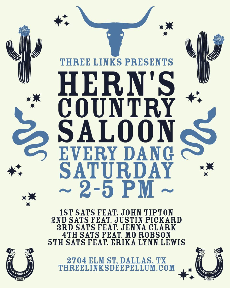 Come hang for Hern's Country Saloon with John Tipton 2-5 pm, we open at noon every Friday and Saturday! 🍻🍔⁠