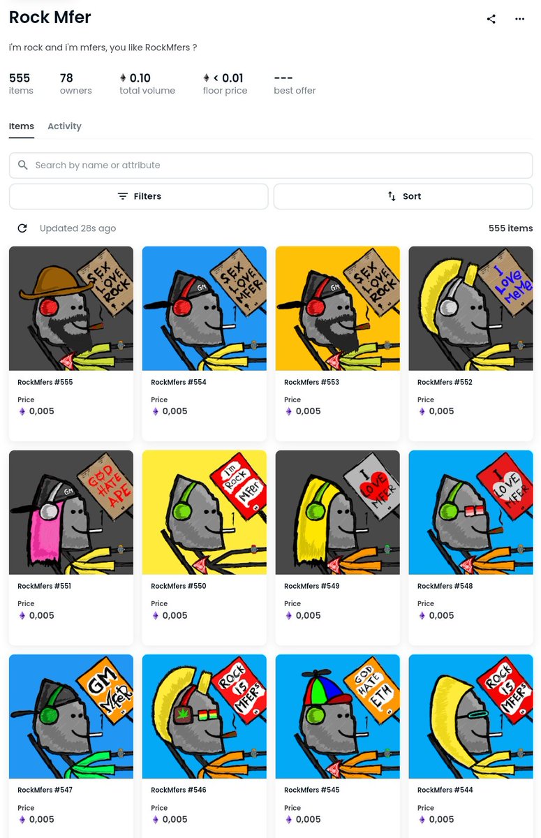 New Drop 💓
don't be silent, 
get the 555 RockMfers collection 🔥

opensea.io/collection/roc…

#NFTCommunity #NFTs #NFT #mferflashsale #MferToads #mfers #Mfer #rockmfers #mfersunited