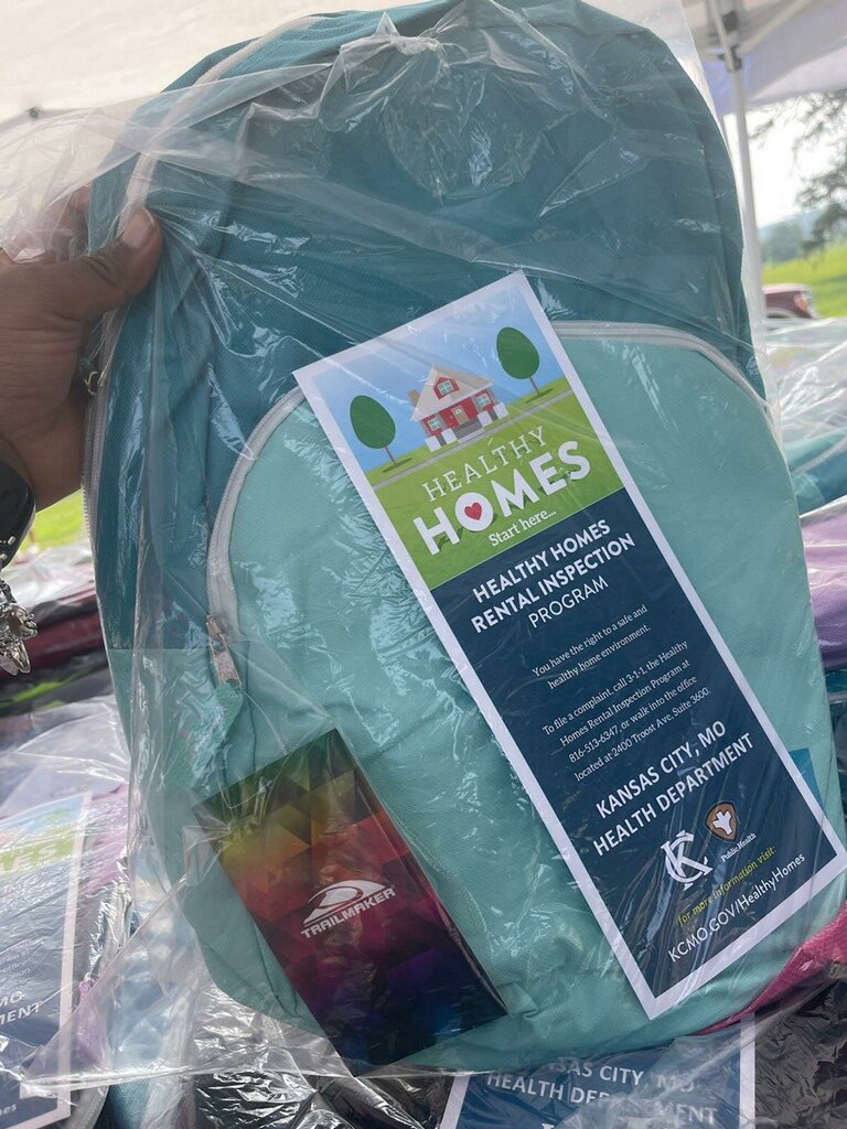 Stop by and see the <a href="/KCMOHealthDept/">KCMO Health Dept</a> Healthy Homes team at Operation Backpack this morning at Swope Park sponsored by Councilwoman <a href="/Ryana4KC/">Ryana Parks-Shaw</a>! #operationbackpack #healthandhousing #publichealth