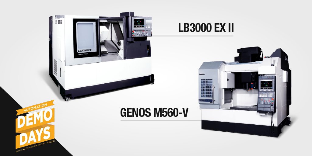 OkumaAmerica's tweet photo. Automation Demo Days: @Gosiger is using our LB3000 EX II and GENOS M560-V to showcase their affordable automation solutions on August 9th and 10th. Register for the event today! #OkumaAmerica #Gosiger #PartnersInTHINC https://t.co/kU1HasV5XJ https://t.co/p1rHnsoZew