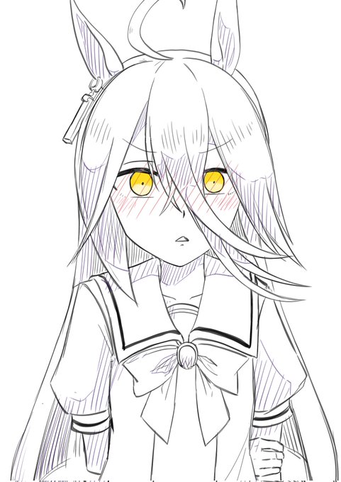 #ウマ娘 #マンハッタンカフェ┏━━━━━━━┓┃▷  見つめる      ┃┃     目をそらす   ┃┗━━━━━━━┛ 