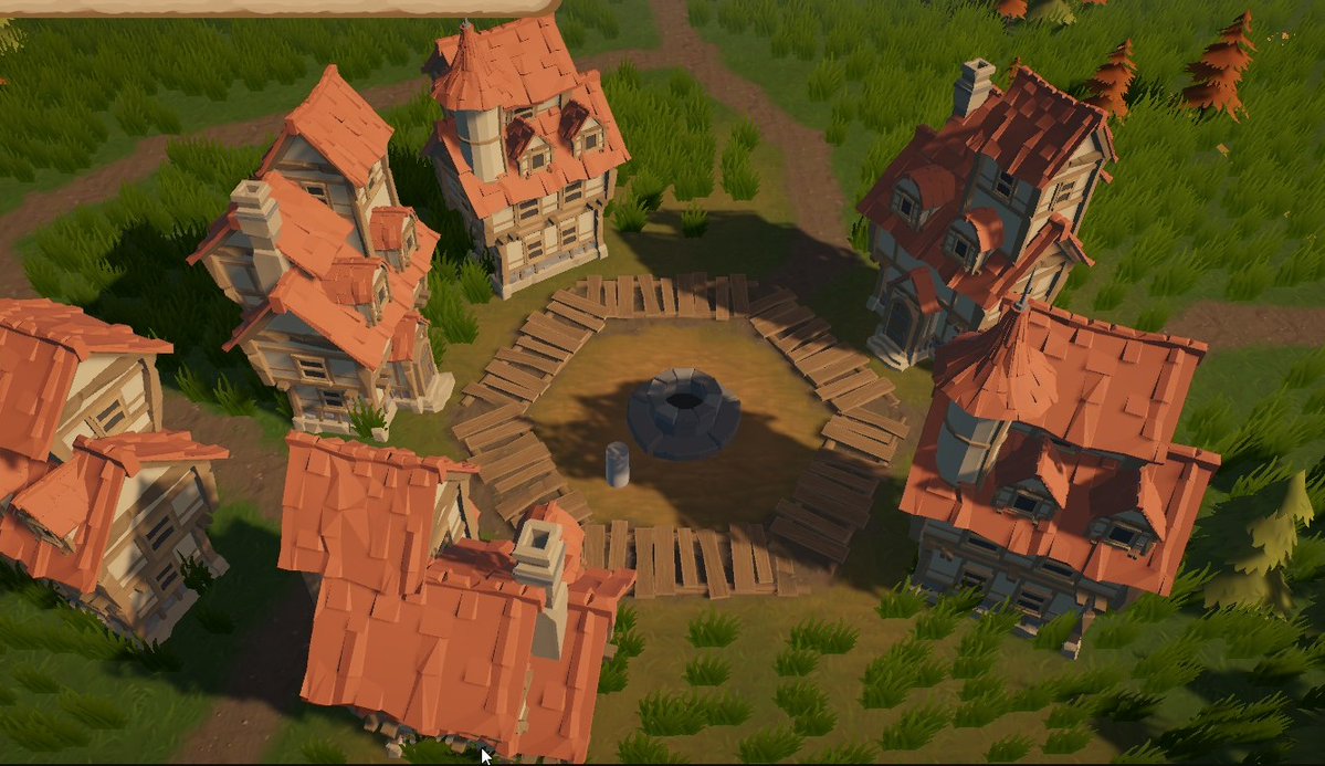 RequiosDev's tweet photo. An early mockup of the town center #indiedev #madewithunity #screenshotsaturday https://t.co/ajq25u5GAO