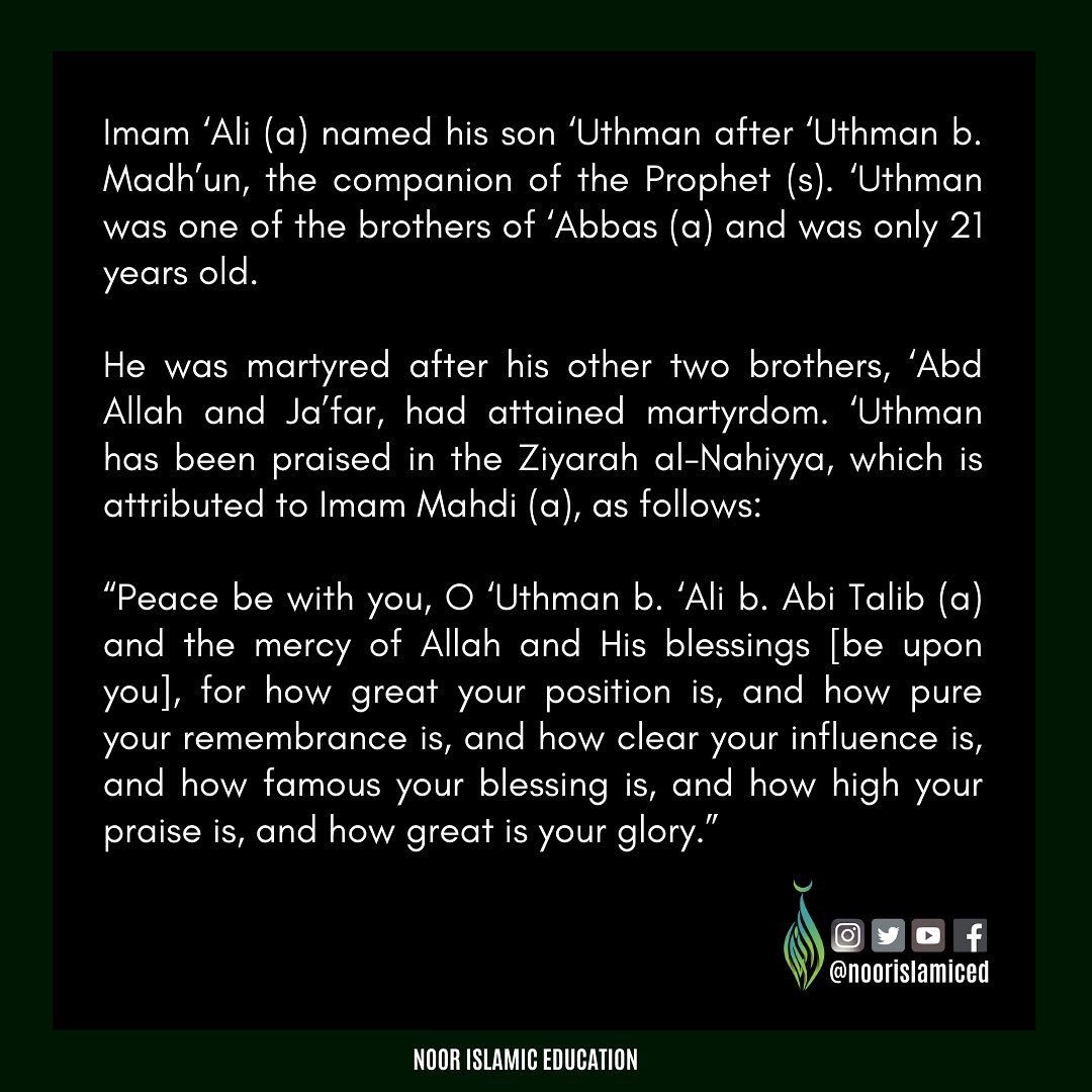 NoorIslamicEd's tweet photo. Forgotten Heroes of Karbala: ‘Uthman B. ‘Ali

#muharram #muharram2022 #muharram1444 #karbala #kerbala #imamhussain #imamhussein #imamhuseyn #imamhossein #ashura #ashoora #yahussain #yahuseyn #yahussainع #labbaikyahussain  #islamichistory #islamicpost #islamicposts https://t.co/7LHBal2tZ0