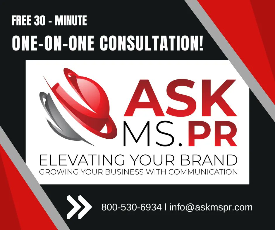 ASK_MS_PR_1's tweet image. Communication is the key to any relationship, especially in business.

Book Today: 
Ph: 800-530-6934
Direct: 301-703-9322
W: buff.ly/3xkUYns
Calendar: buff.ly/38EArlf

#pr #PublicRelations #marketing #businessconsulting #commuincation #branding