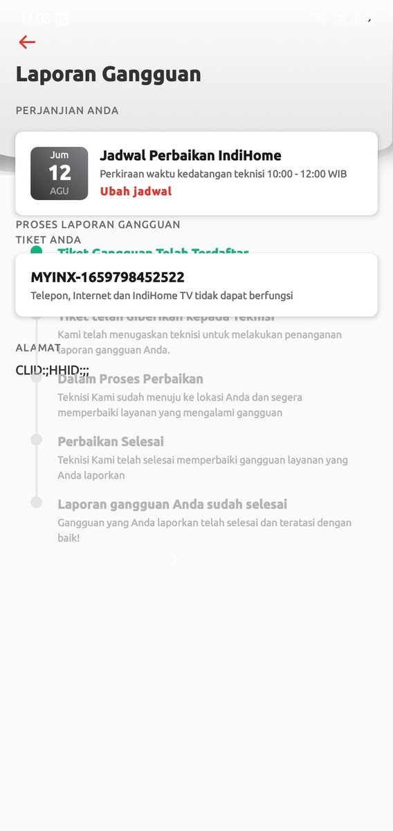 IskandarDaulima's tweet photo. @IndiHomeCare Apa tidak bisa di percepat perbaikan nya, kok harus tgl 12 Agustus? https://t.co/wzmR9gKdjX
