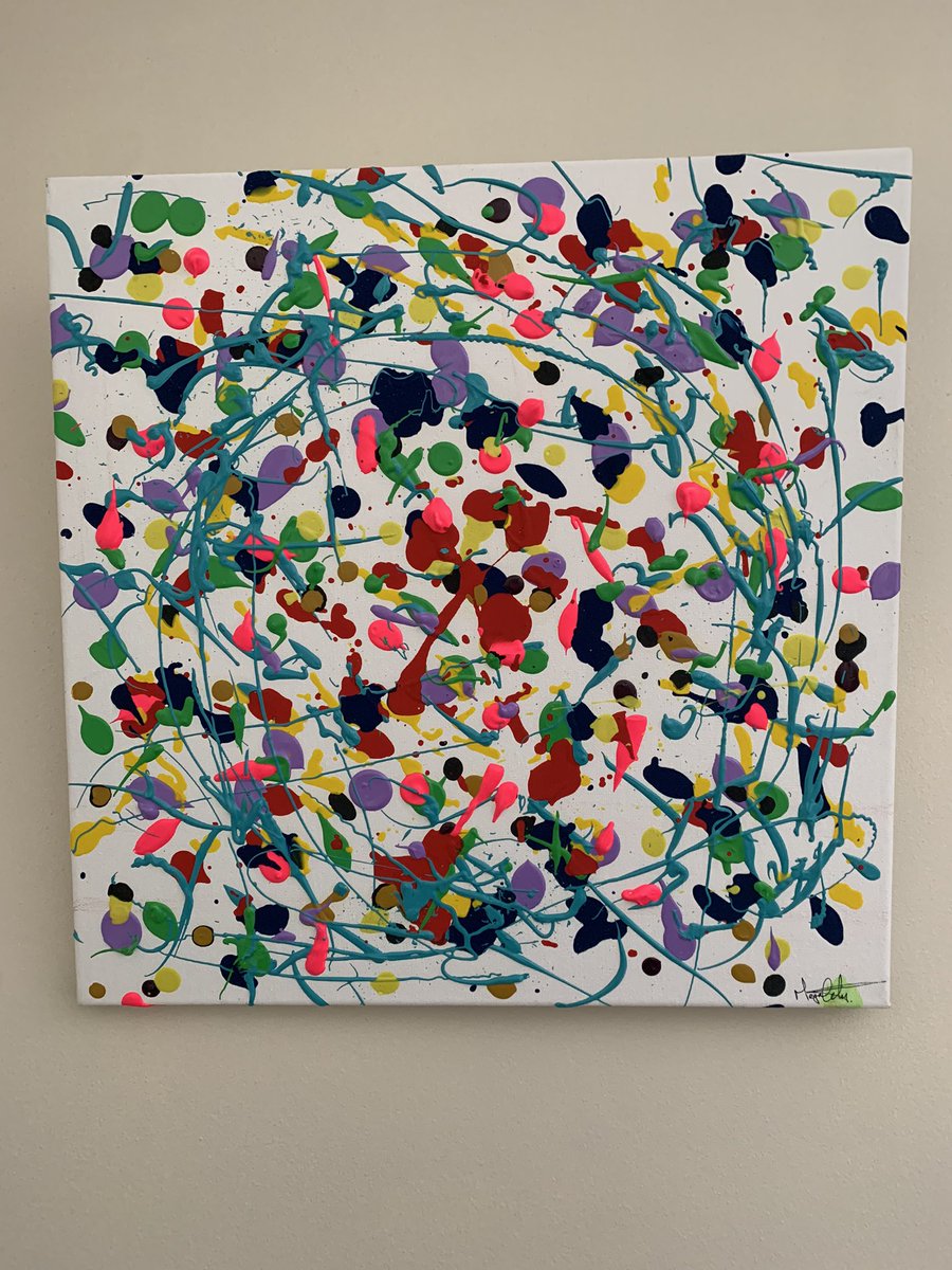 GCarty_'s tweet photo. My Daughter decided to go  all in Jackson Pollock with a creative burst #art https://t.co/mASljPvIkr