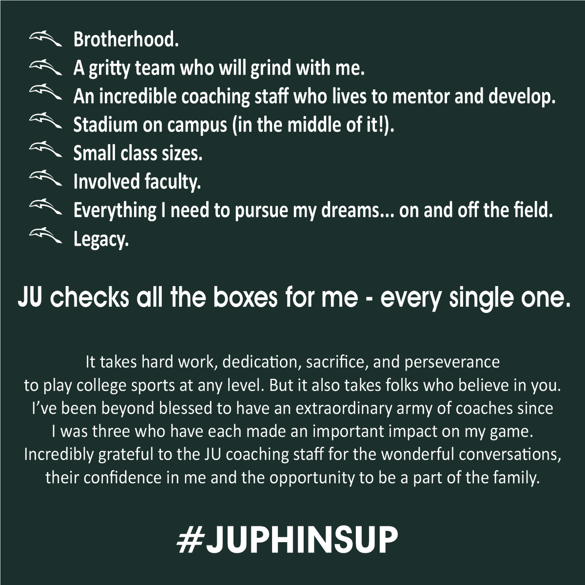 I’ve found my college home! Excited to announce my commitment to Jacksonville University to continue my academic and athletic career. So many thanks to my family, friends, all my coaches, &amp; most importantly God. Matt 5:14–16 <a href="/GeorgiaJackets/">Georgia Jackets</a> <a href="/knightsbball12/">St. Francis Knights Baseball</a> <a href="/JUBaseball/">Jacksonville Baseball</a> #JUPHINSUP