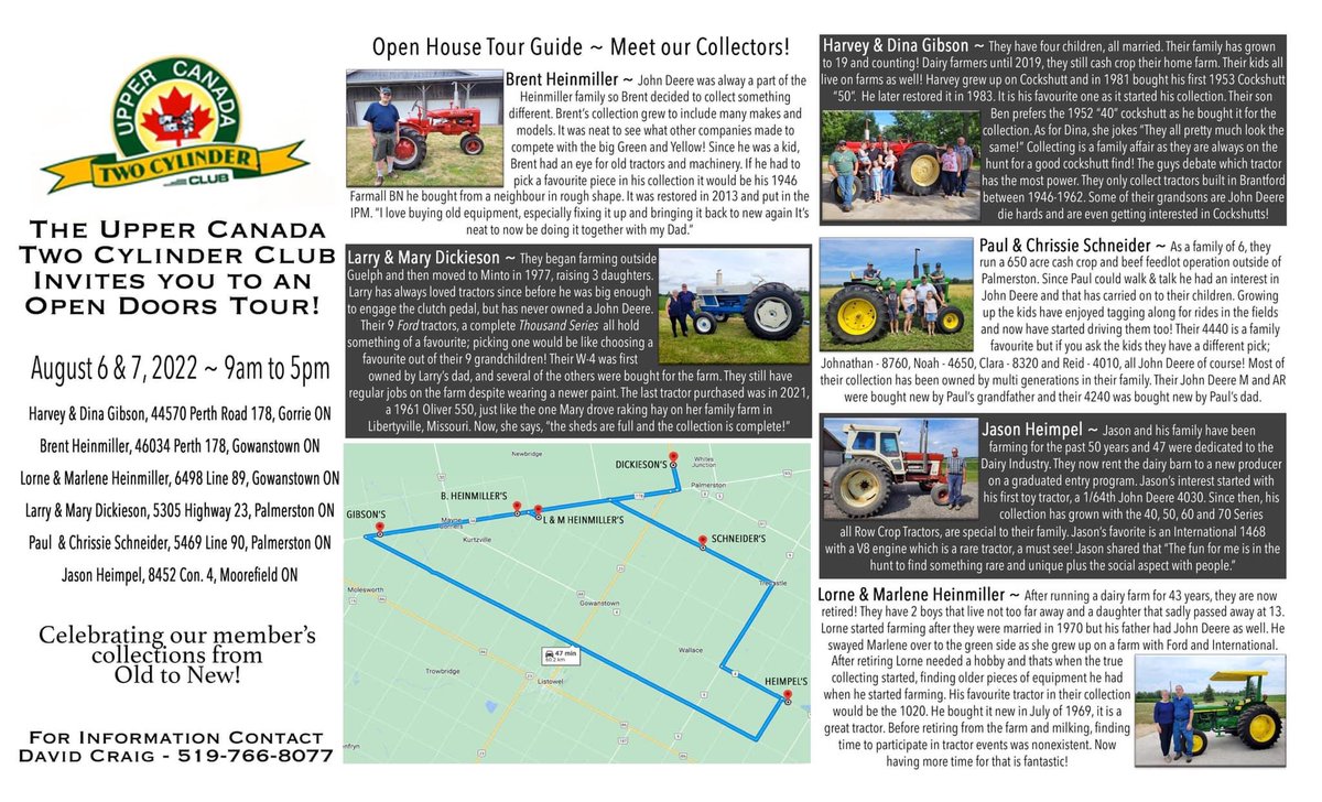 Our farm is one of the stops on the Upper Canada Two Cylinder Club’s tour happening today and tomorrow. Come check out our collection along with some neighbours and friends @Zeldenrust_Farm <a href="/TemplemanTood/">Todd Templeman</a>. The kids are selling drinks and icecream sandwiches too 😉