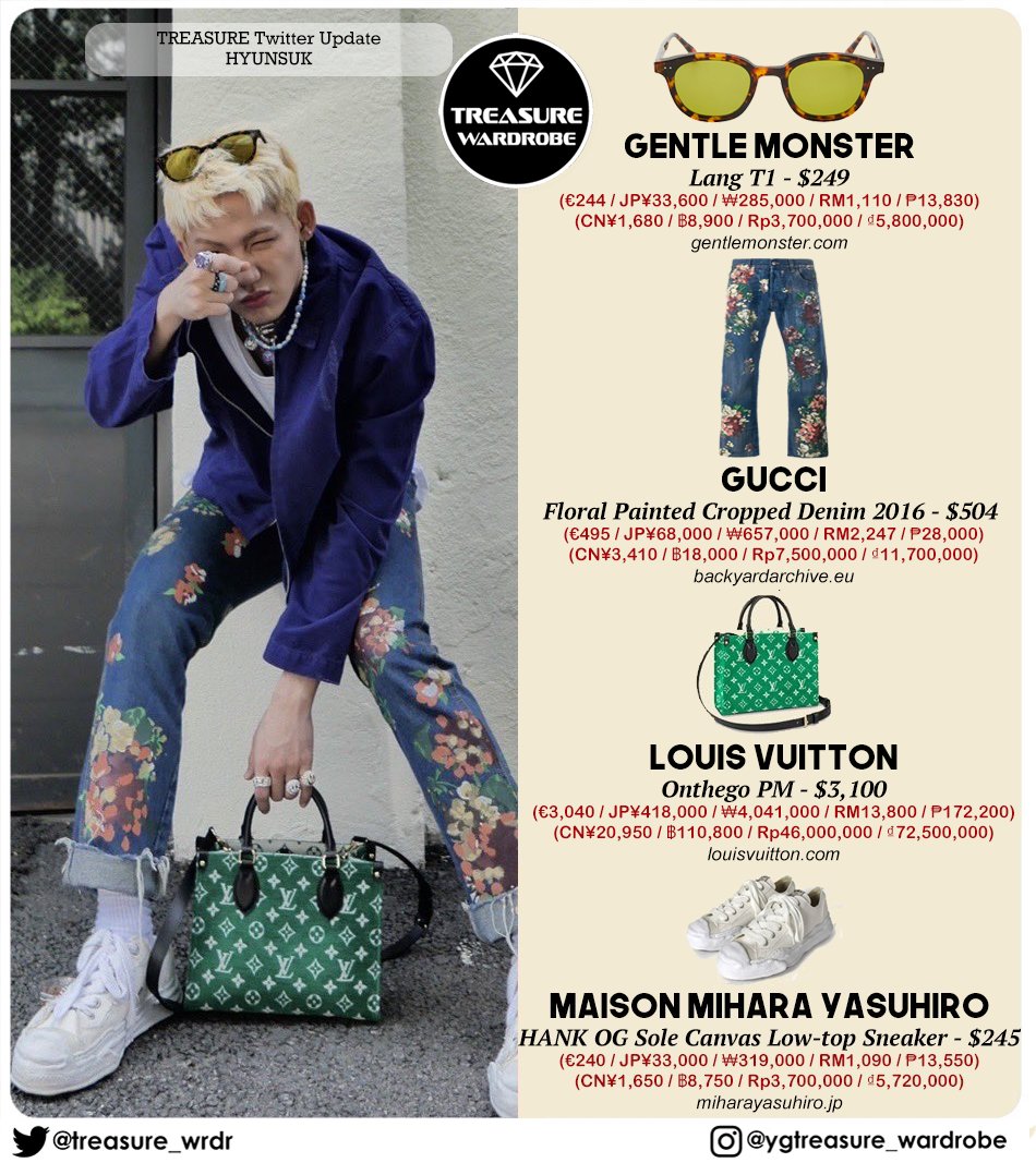 TREASURE WARDROBE on X: #HYUNSUK wearing Louis Vuitton - Holder & Bag  charm - Play Bag charm & Key holder - Trainer - Chore Jacket - Mini  Soft Trunk - Bandana #HYUNSUKWARDROBE #