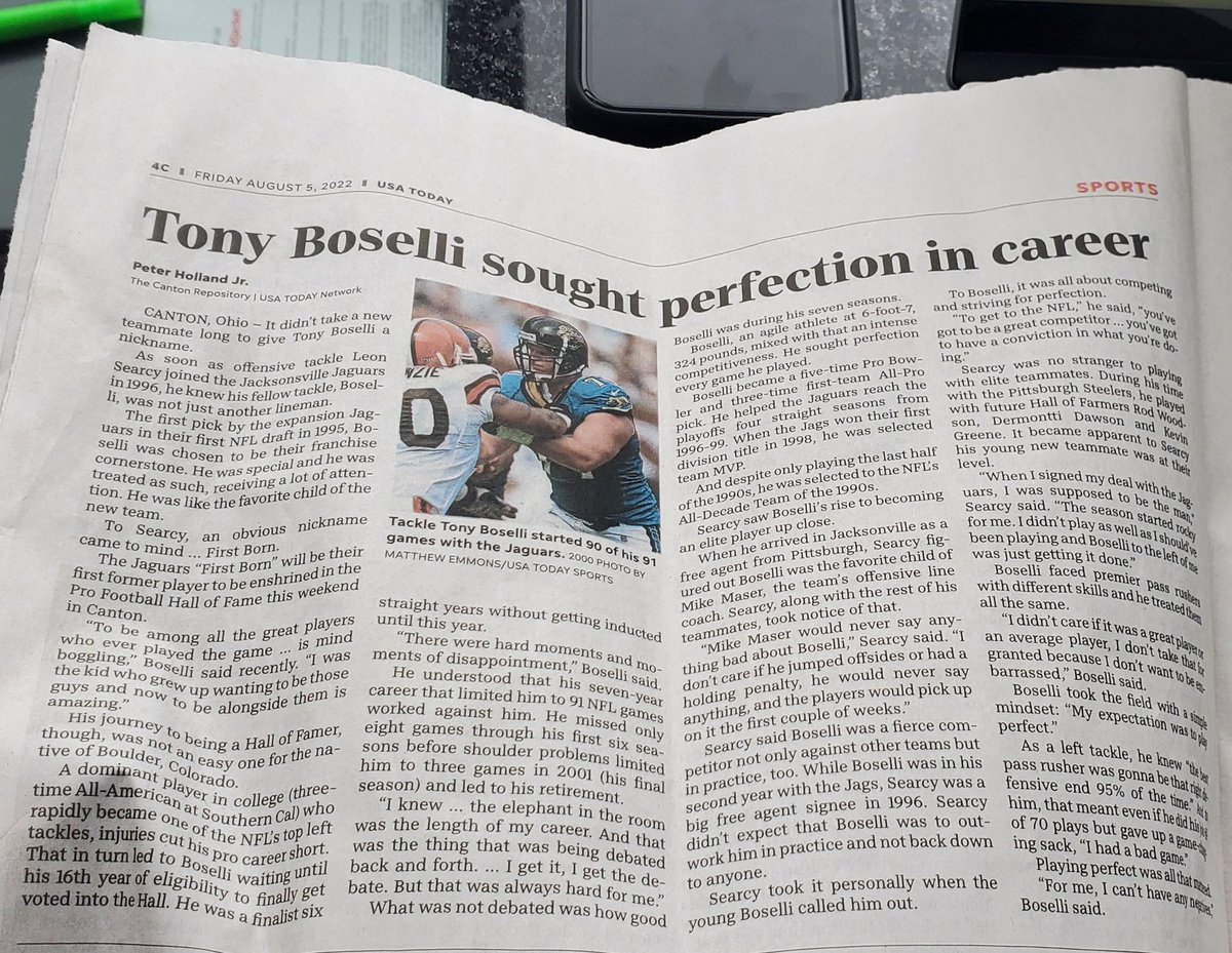 _Da_pistol's tweet image. So honored to make the @USATODAY paper. Just a kid from South Florida.
#PFHOF22 
#Duuuval