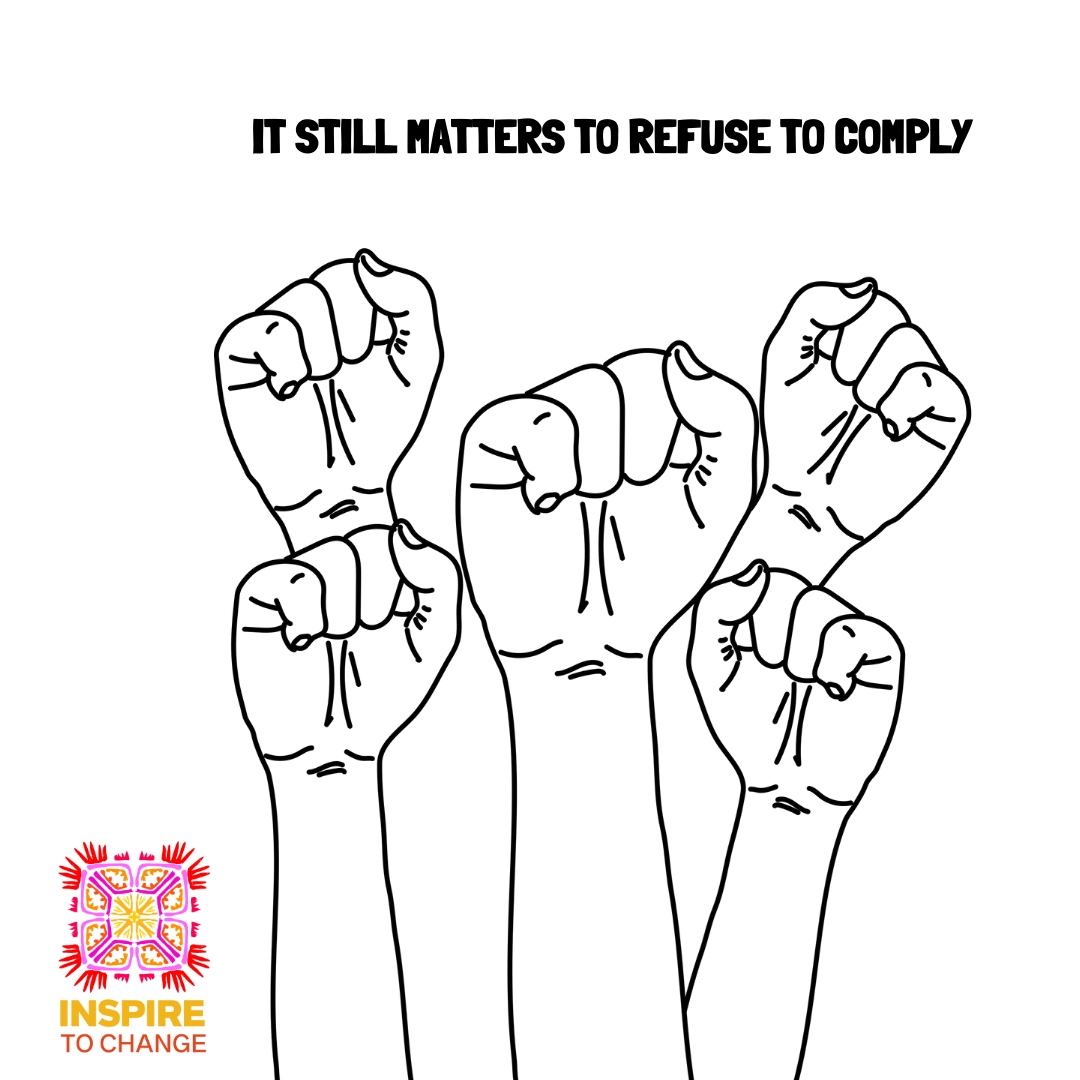 InspireWithALAE's tweet photo. Everyone is born into a cruel, uncaring world, and everyone inherits the violent and hateful legacies of those that came before, and it still matters to refuse to comply.
Inspire to Change
https://t.co/JJw2CdORlL
#InspireToChange #creativeevaluation #changemakers #refusal https://t.co/6lq9JWecZW