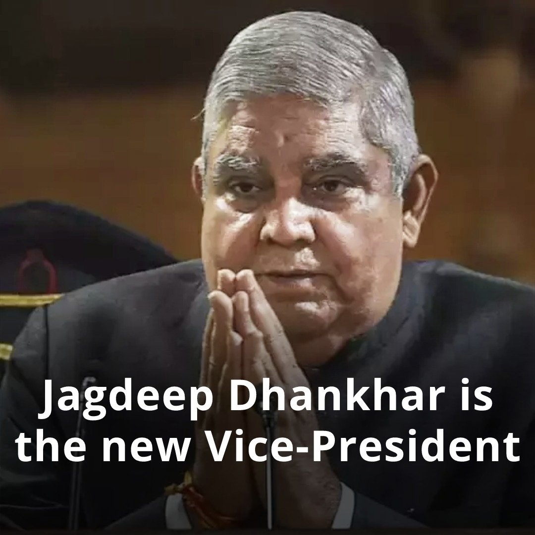 Heartiest congratulations to Shri.#JagdeepDhankar Ji on being  elected as the 14th #VicePresidentOfIndia & also the Chairman of the Rajya Sabha 💐💐