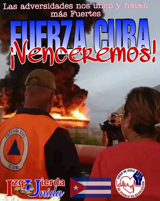 <a href="/DiazCanelB/">Miguel Díaz-Canel Bermúdez</a> La dirección d nuestro pais, en pleno, dirige las operacaiones d enfrentamiento al siniestro d la Refineria d #Matanzas. #FuerzaMatanzas #Cuba #CubaPorLaPaz #FidelPorSiempre