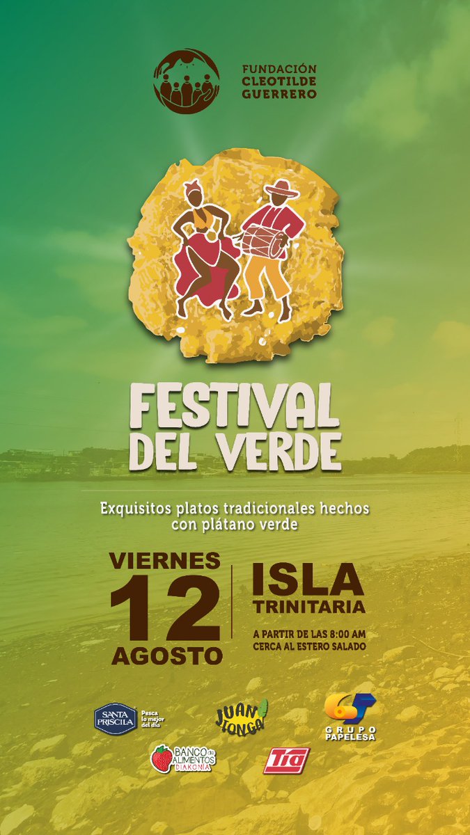 JimmySimisterra's tweet photo. A pedido del público, EL FESTIVAL DEL VERDE, en este próximo feriado ven a comer delicioso, disfrutar de un cálido ambiente guayaquileño y buena música.
¡NO TE LO PIERDAS!

#IslaTrinitaria #platanoverde #actorsocial #turismo https://t.co/S6dkViA3w2