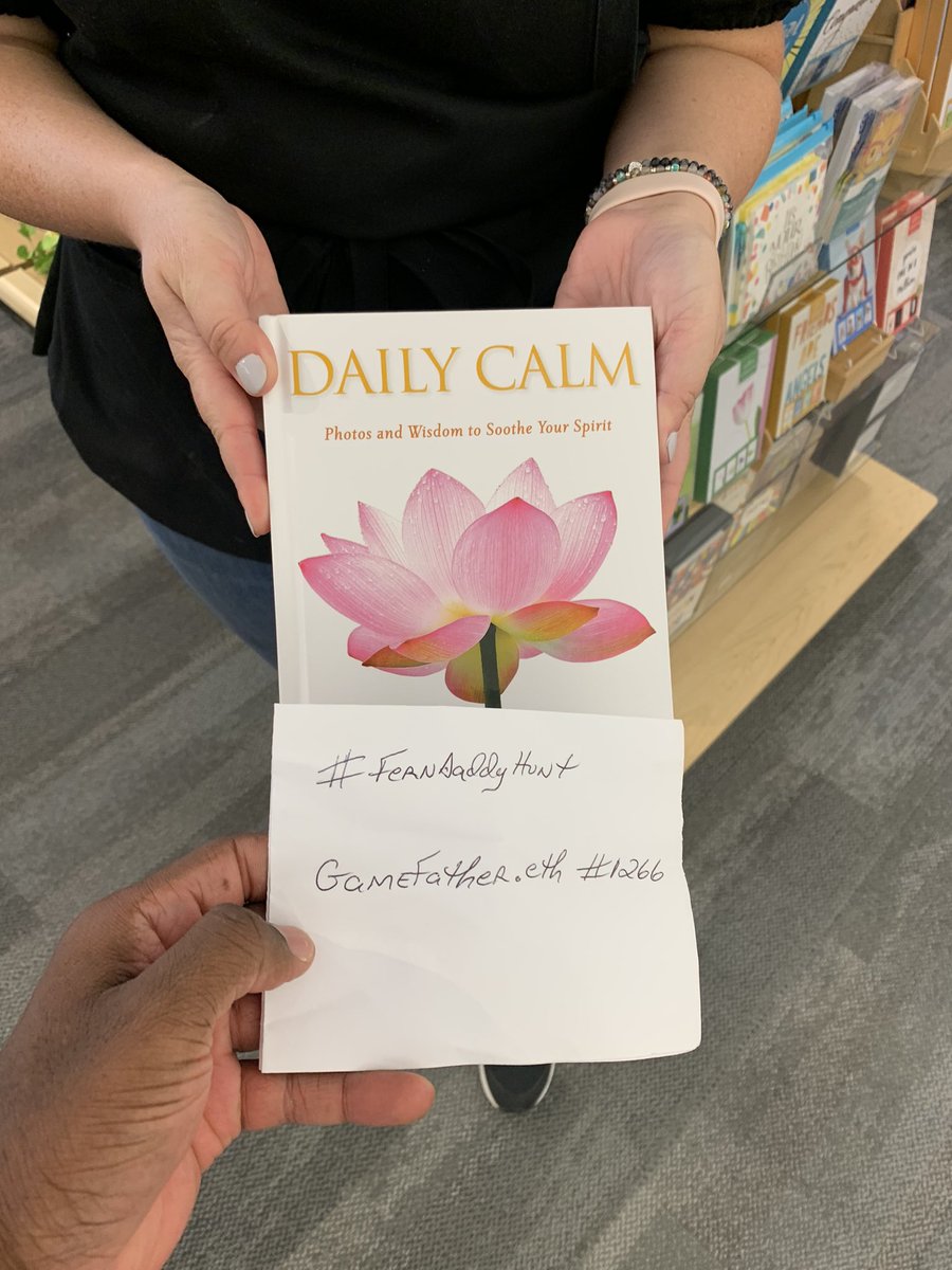 bjackson215's tweet photo. Teamwork always! Was in Hallmark before this fam event and the customer service lady showed me this book with a “Lotus” flower on it! Thats another on the @GRMI_Studios #FerndaddyHunt list! Still going #Ferndaddy fams. https://t.co/yRZR4GANB2