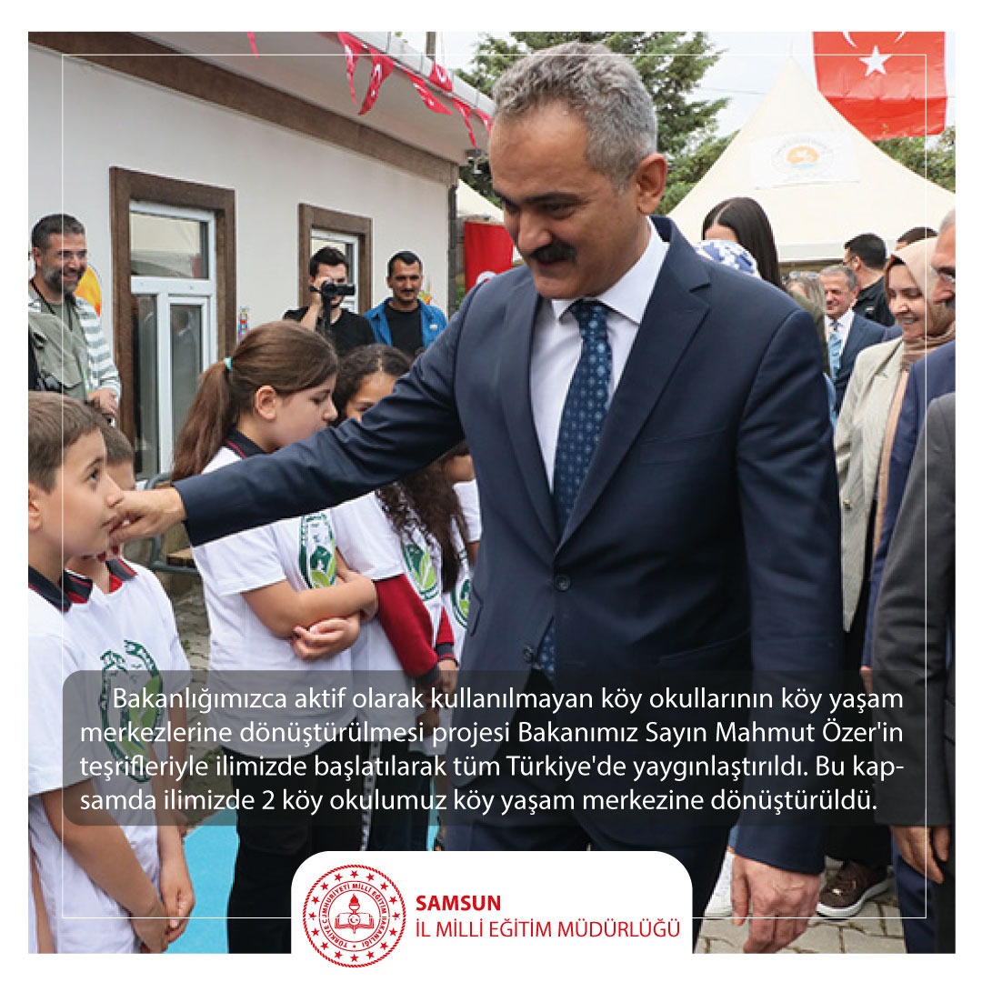 Bakanlığımızca  kullanılmayan köy okullarının köy yaşam merkezlerine dönüştürülmesi projesi Bakanımız Sayın Mahmut Özer’in teşrifleriyle ilimizde başlatılarak tüm ülkede yaygınlaştı. İlimizde 2 köy okulu köy yaşam merkezine dönüştürüldü #eğitimdesonbiryıl
<a href="/muratagar60/">Murat AĞAR</a>
<a href="/samsunmem/">Samsun İl Milli Eğitim Müdürlüğü</a>