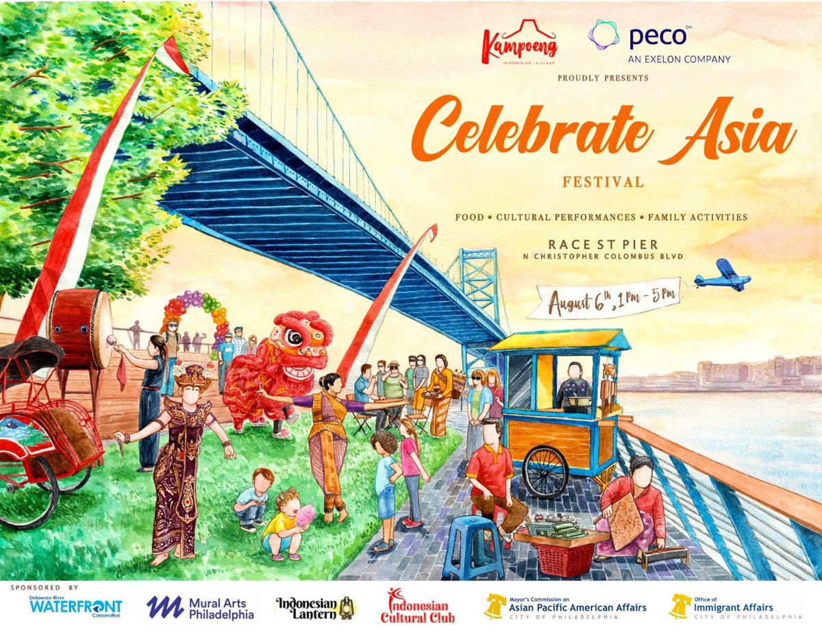 This one for YOU, yes you, your family and friends are welcome. come and join us at Celebrate Asia Festival today on Race St Pier.
Lots of things to eat, family activities, giveaways, Asian arts and crafts, performances along the waterfront. #kampoengindonesia #peco #philadelphia