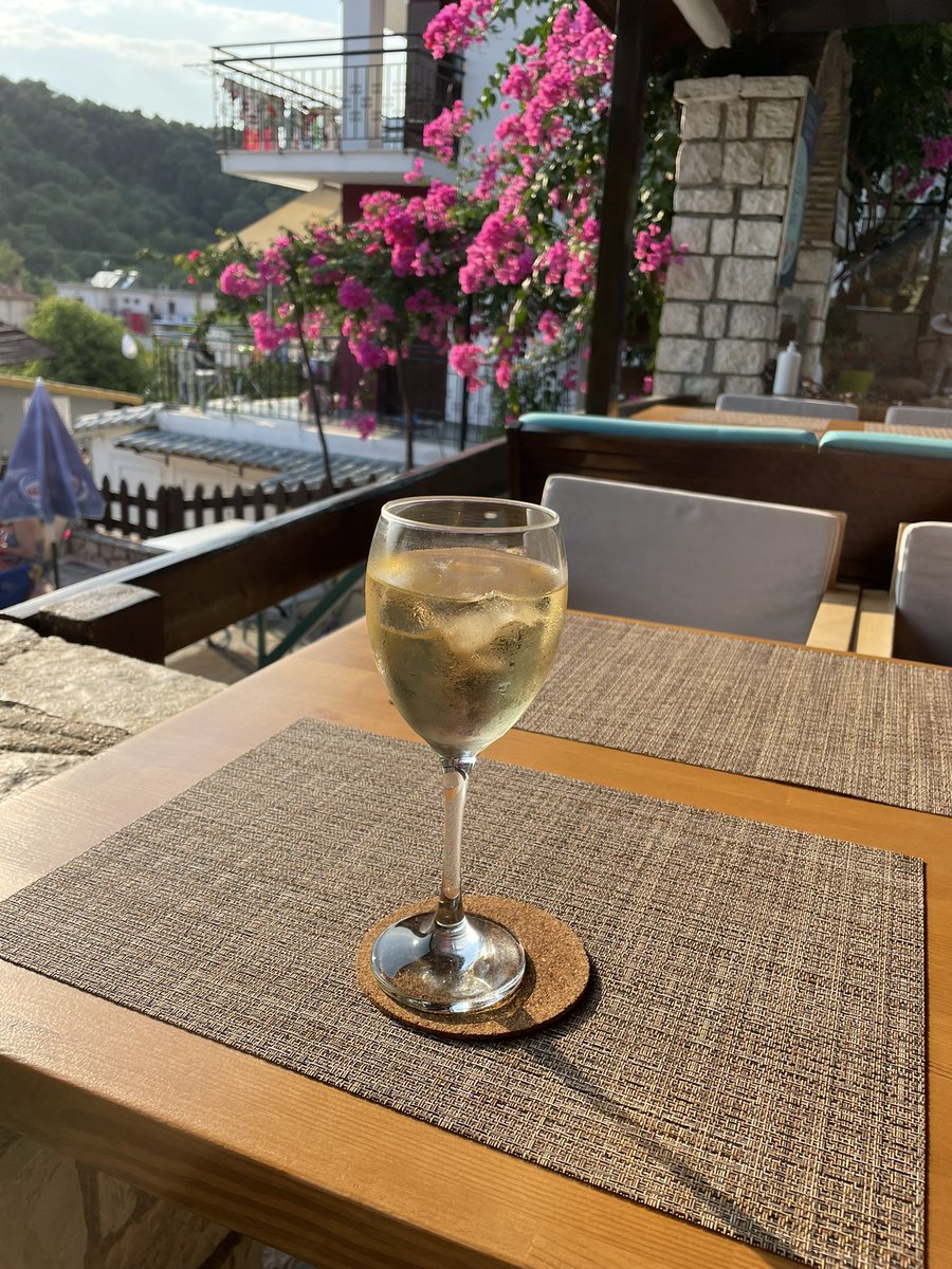 Lovely glass of white at Irini studios parga 💕