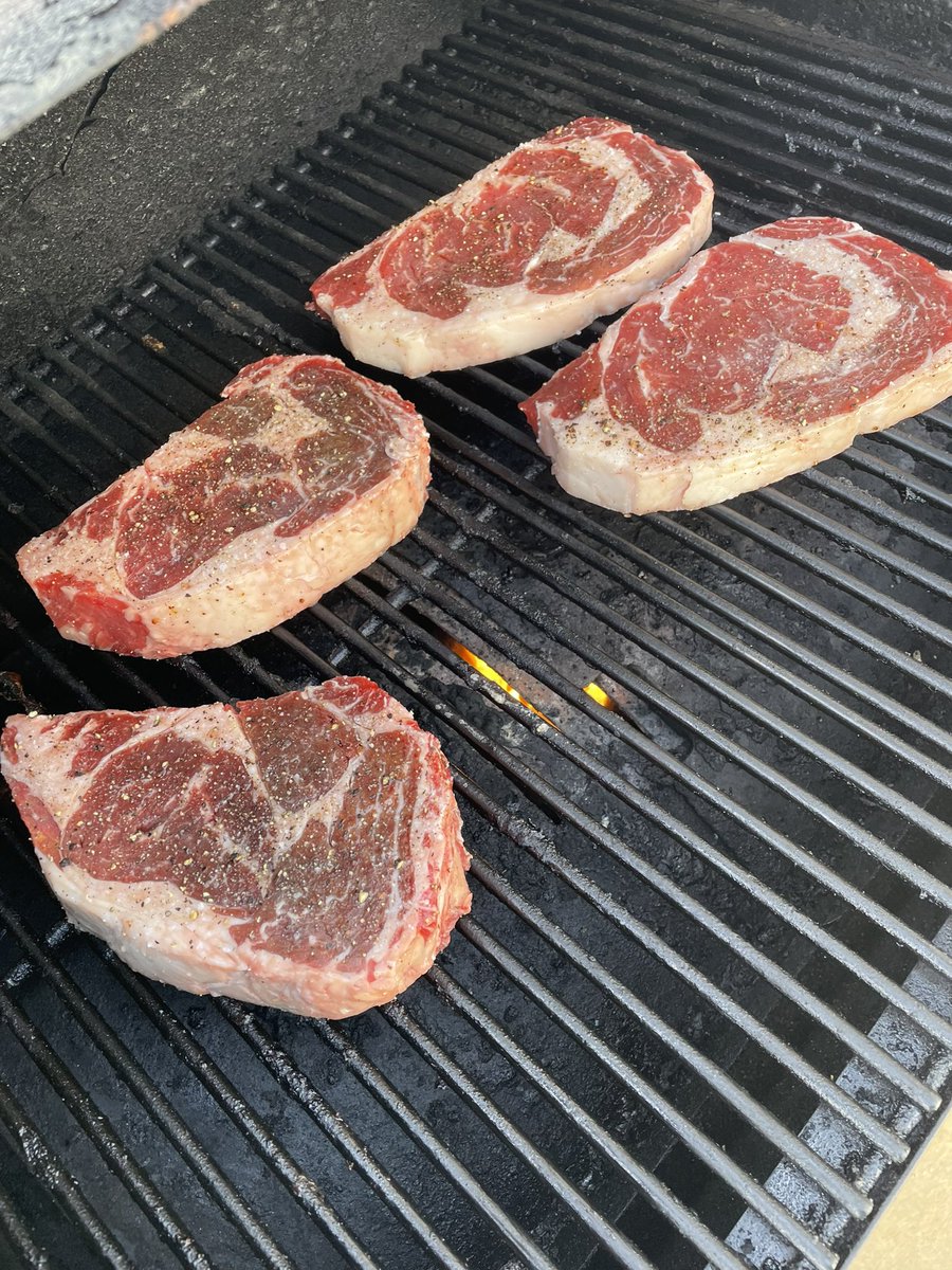 JHugo13's tweet photo. A little pregame smoke sesh before the bros head uptown @CharlotteFC @PitBossGrills #Ribeye #ThiccMeat #ForTheCrown #SmokeMeatNotMeth https://t.co/RV6N47lWEe