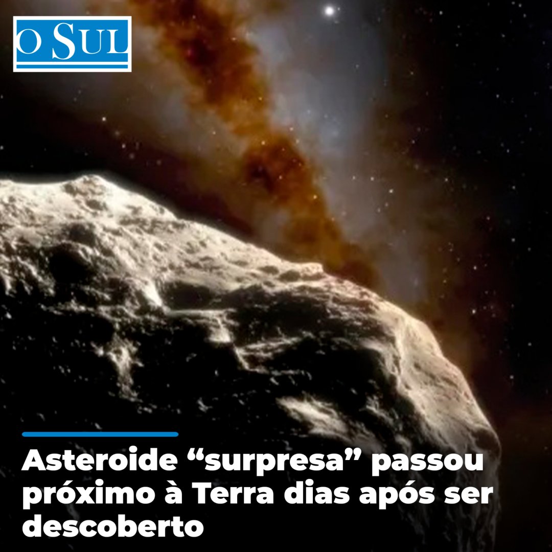 OSul_noticias's tweet photo. Asteroide “surpresa” passou próximo à Terra dias após ser descoberto:

Leia no Jornal o Sul e em https://t.co/sK2NJFVImy 
⠀
#jornalOsul #OSul #PortalOsul #jornal #informação #notícias  #portoalegre #riograndedosul #asteroide #passou #próximo #terra #descoberto https://t.co/LJwaODiqaY