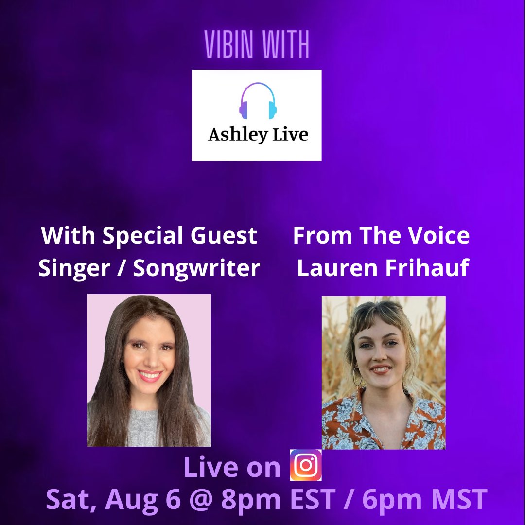 Ashley_Live's tweet photo. Episode 177 - “Vibin With Ashley Live” Featuring Singer/Songwriter - @LibraLauren 

From a young age, she loved music and gravitated to theater &amp; opera. Lauren was featured on Season 19 of The Voice on Team Gwen AND Team Legend. Her latest single “Morrison” was released in June https://t.co/TOo16dfsri