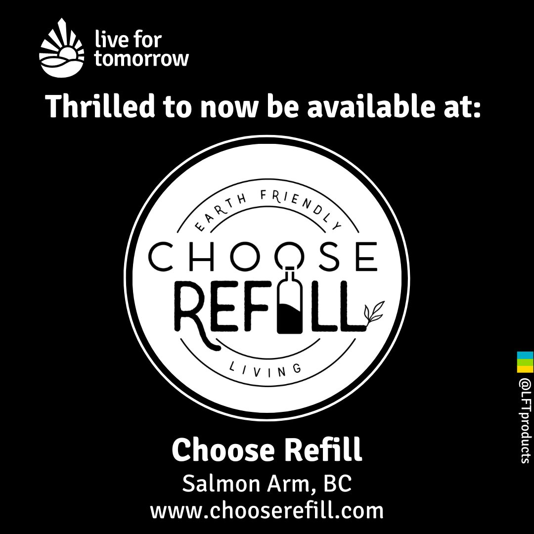 Hellllloooo Salmon Arm!

Live for Tomorrow all-natural cleaning products are NOW AVAILABLE at @chooserefill in #SalmonArm #BC #Canada. 💙💚💛🌱

Check them out and show your ♥!

🔎 Find them on our store locator: LFTBrands.com/store-locator

Questions? LFTBrands.com/Contact-Us 🤗