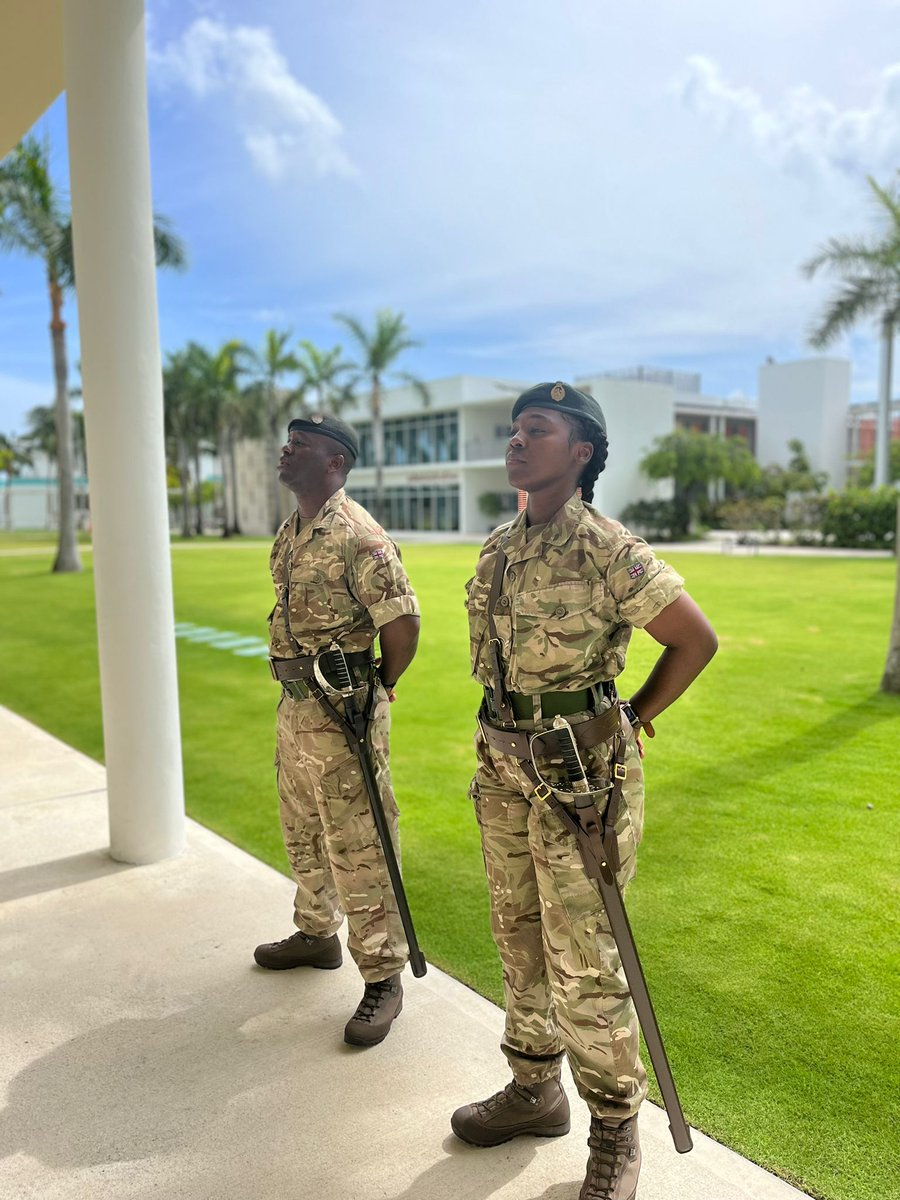 TCIRegiment's tweet photo. PRESS RELEASE 

BEGINS

Progress of the small contingent that went to Cayman Islands for Drill Instructors and PTI courses. Corporal Brooklyn Williams and Marine Dalton Daniels demonstrating sword drill by numbered stages.

#tciregiment #TCIStrong #TCIProud #SwordDrill 

ENDS. https://t.co/zNjZO9HjtO